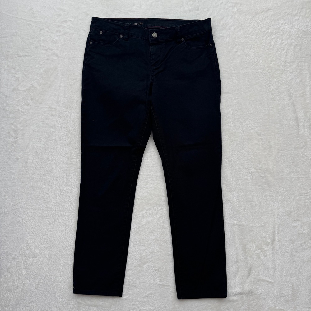 Talbots Pants Womens 10P Black Signature Ankle Slim Fit Mid Rise Cotton Stretch